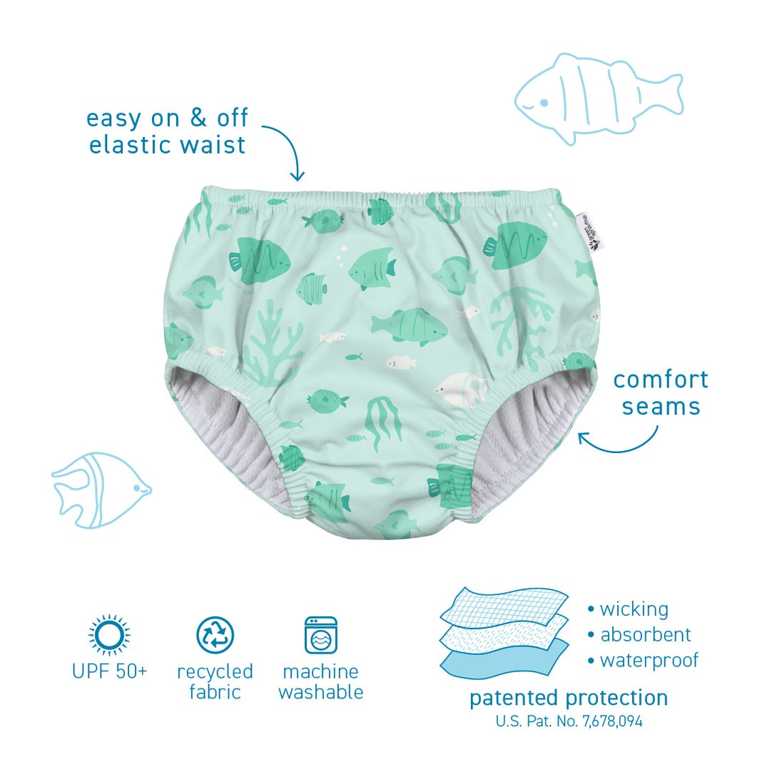 Green Sprouts Eco Pull-up Swim Diaper - Light Blue Dinos