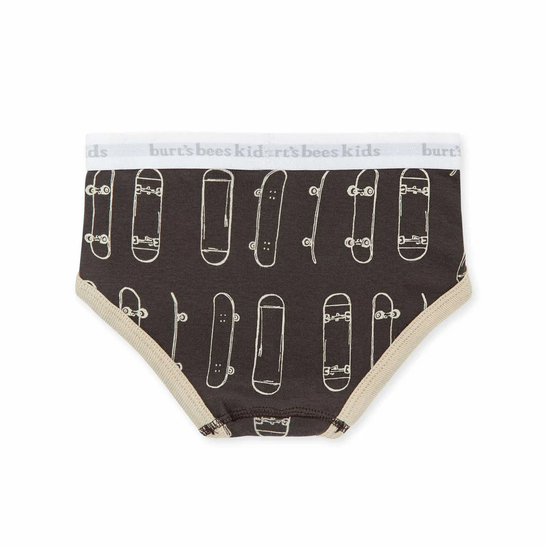 Burts Bees Boys Set of 5 Guitars & Skateboards Underwear