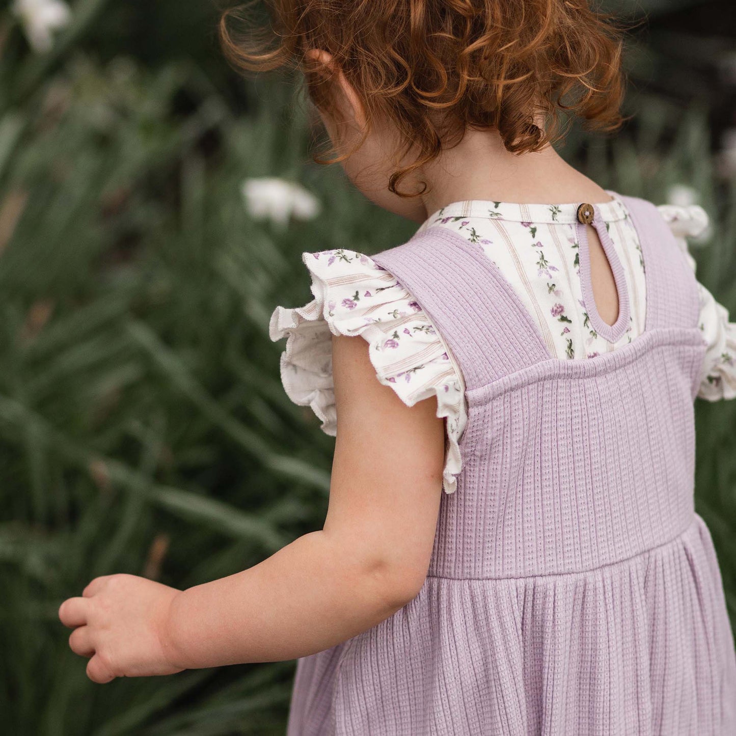 Burt's Bees Farmhouse Floral Toddler Tee and Dress Set - Purple Kale