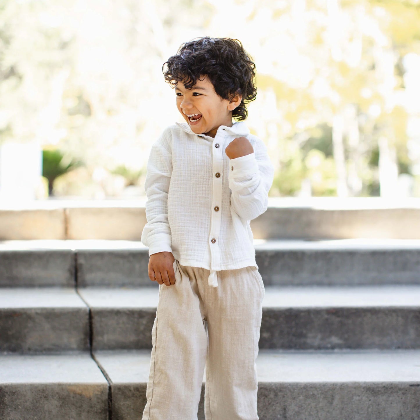 Burts Bees Button Down Boy Shirt & Pants Set