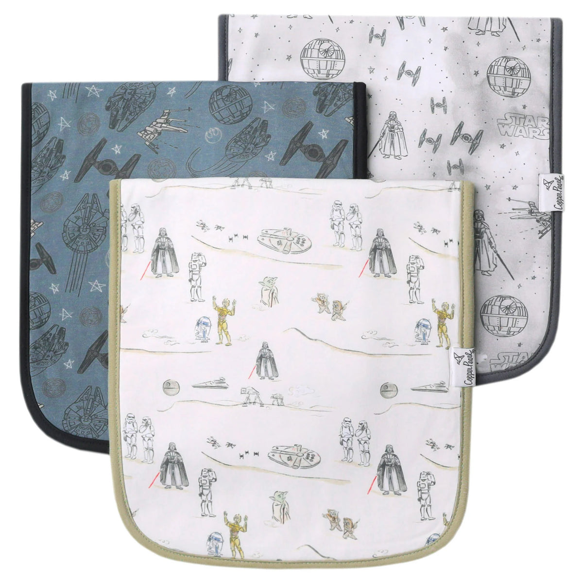 Copper Pearl 3-Pack Burp Cloth Set