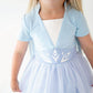 Taylor Joelle Crystal Blue Dress with Cape