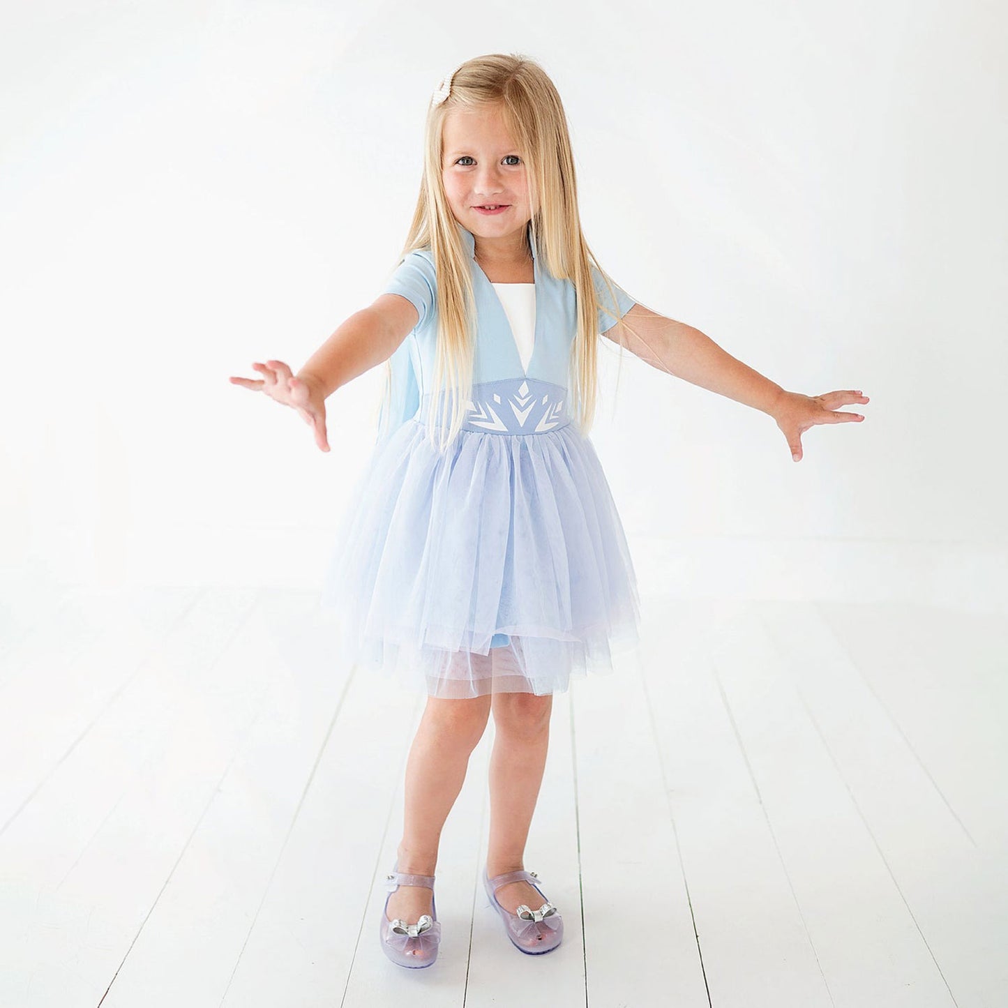Taylor Joelle Crystal Blue Dress with Cape