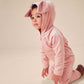 Little girl wearing Tea Collection Bunny Ears Velour Hoodie - Cameo Pink