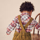Little boy wearing Tea Collection Corduroy Baby Overalls - Raw Umber