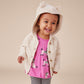 Toddler girl wearing Tea Collection Creature Comfort Cardigan - Birch