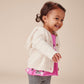 Toddler girl wearing Tea Collection Creature Comfort Cardigan - Birch
