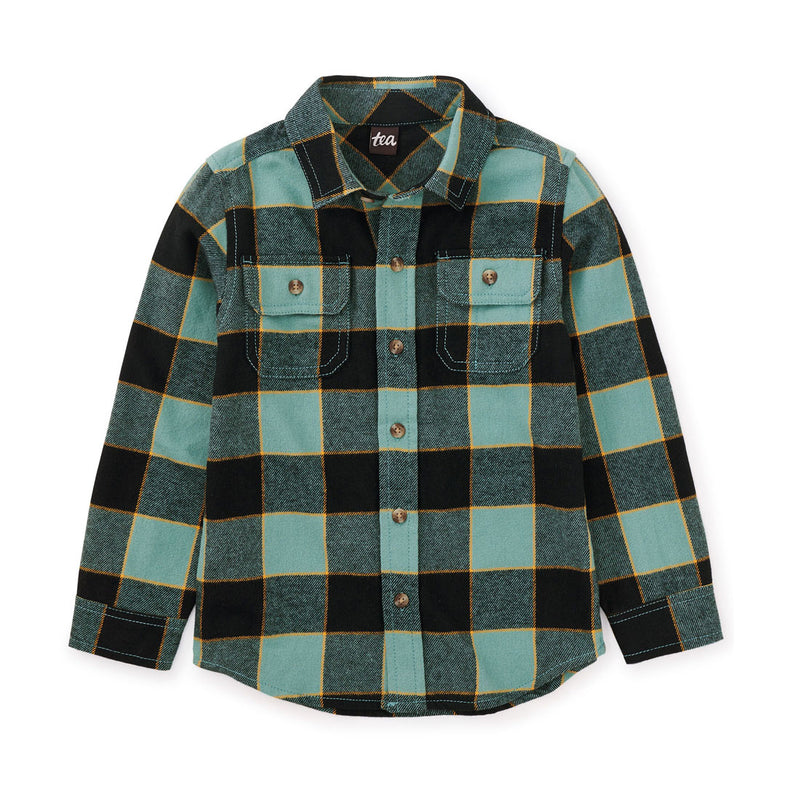 Tea Collection Flannel Button Up Shirt - Forest Plaid