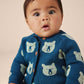 Baby wearing Tea Collection Iconic Cardigan - Brave Bear