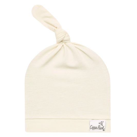 Copper Pearl Knit Top Hat  (0-4M) - Cru