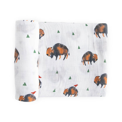 Little Unicorn Cotton Muslin Swaddle Blanket - Bison
