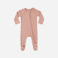Quincy Mae Bamboo Zip Footie - Pink Hearts