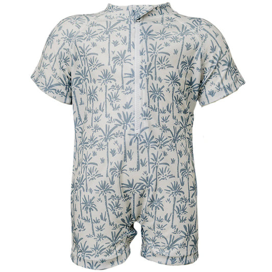 Mebie Baby Zipper Swimsuit - Palm Tree