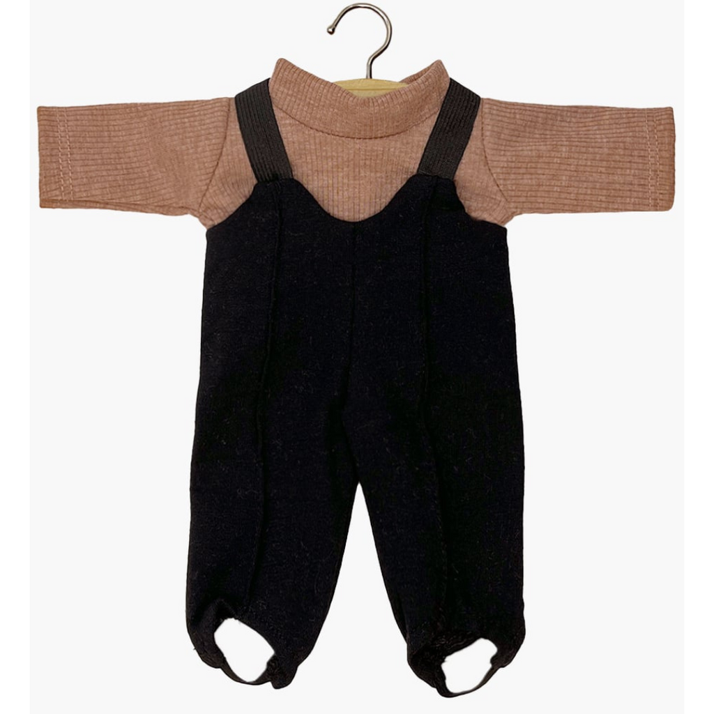 Minikane Doll Clothing - Popeye Spindle Set - Black Fleece / Heather Carmel Jersey