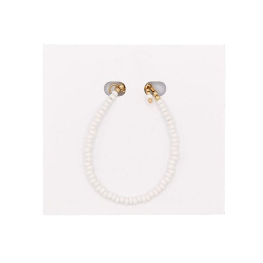 Quill and Goose 14K Gold Filled Bracelet - Mini Opaque White