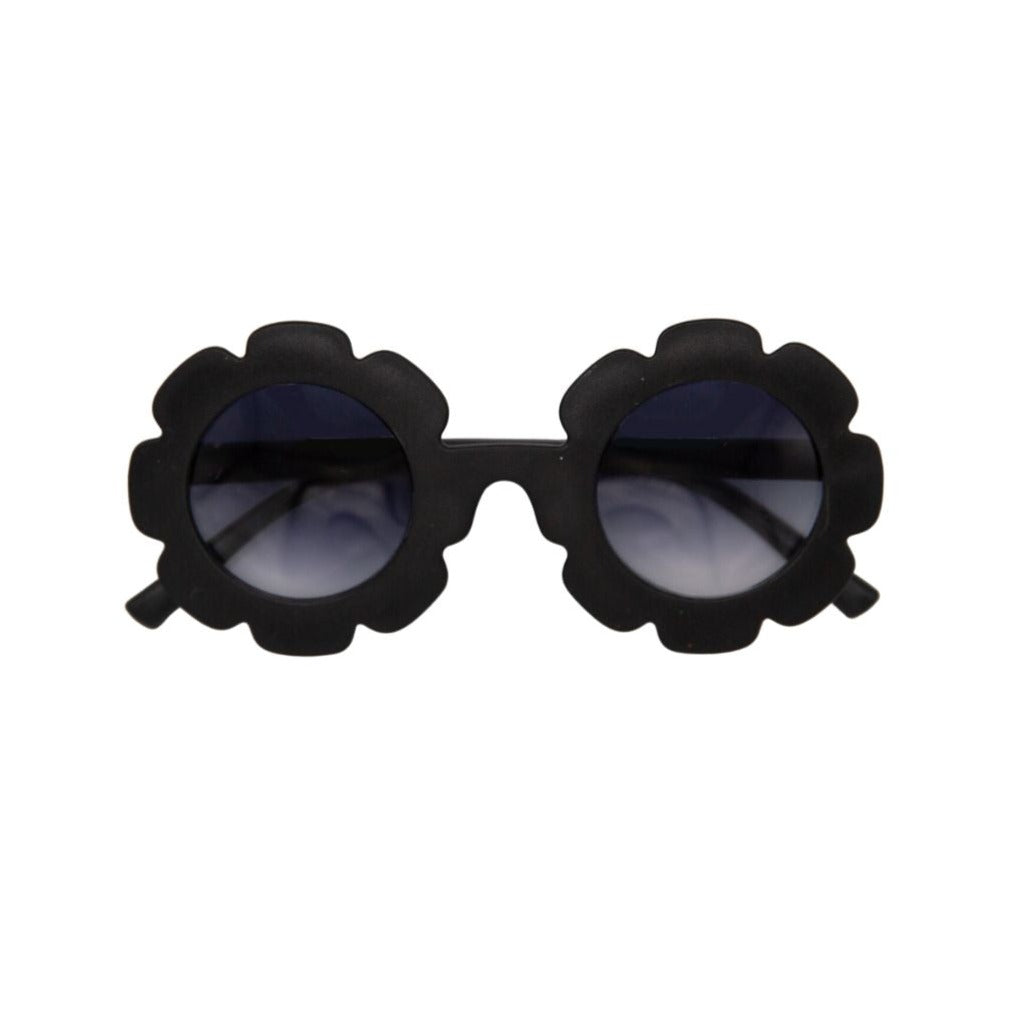 The Baby Cubby Kids' Flower Sunglasses - Black with Grey Lenses