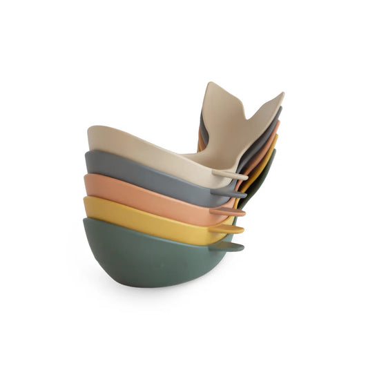 Mushie Whale Bath Stackers - Retro
