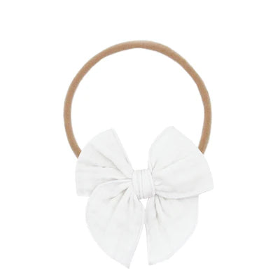 Lou Lou and Company Cloud Muslin Heirloom Bow Headband