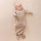 Baby wearing WildBird CloudBlend™ Sleep Gown - 0-3M - Desert Lark