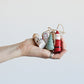 Creative Co-op Pine Wood Christmas Ornaments - Multi Color - Set of 5