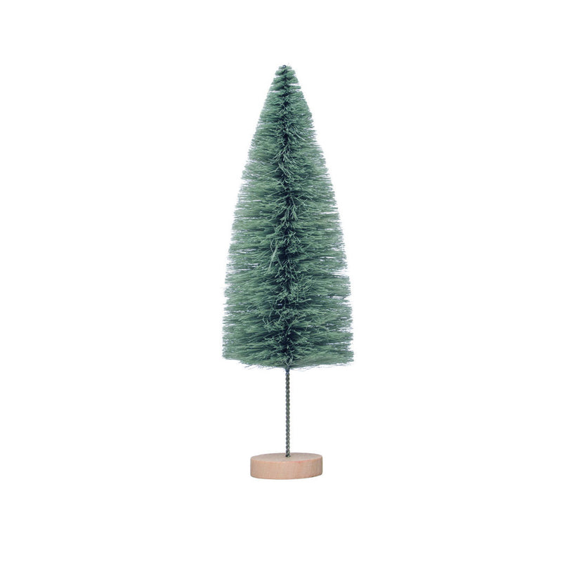 Creative Co-op Sisal Bottle Brush Tree with Wood Base - 3.5" x 11" - Mint Blue