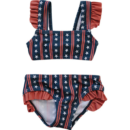 Mebie Baby Americana Ruffle Bikini Set