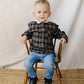 Mebie Baby Dark Plaid Hooded Button Up Shirt