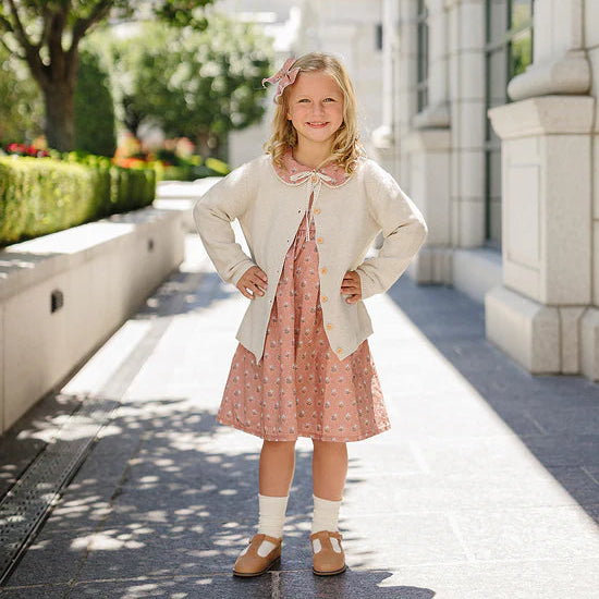 Mebie Baby Vintage Pink Floral Dress