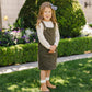 Mebie Baby Green Corduroy Dress