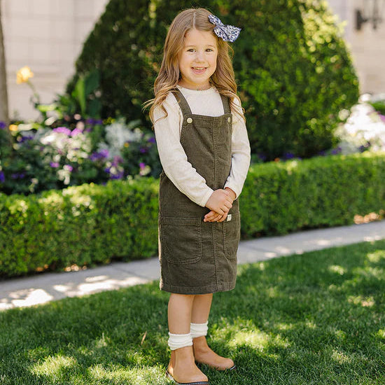Mebie Baby Green Corduroy Dress