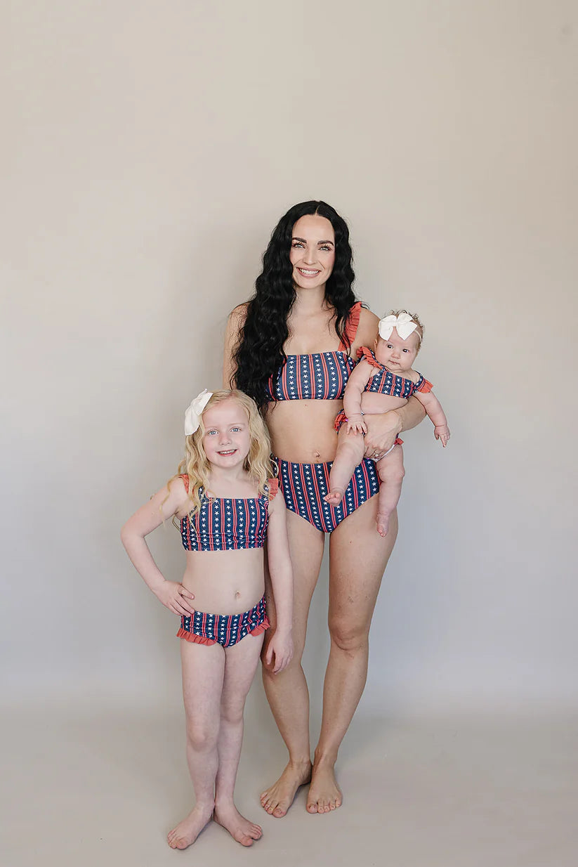 Mebie Baby Americana Ruffle Bikini Set
