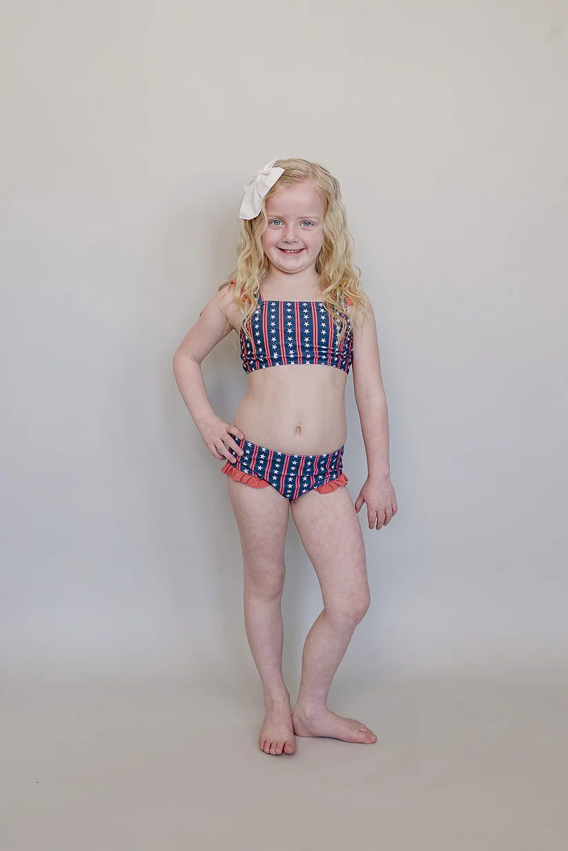 Mebie Baby Americana Ruffle Bikini Set
