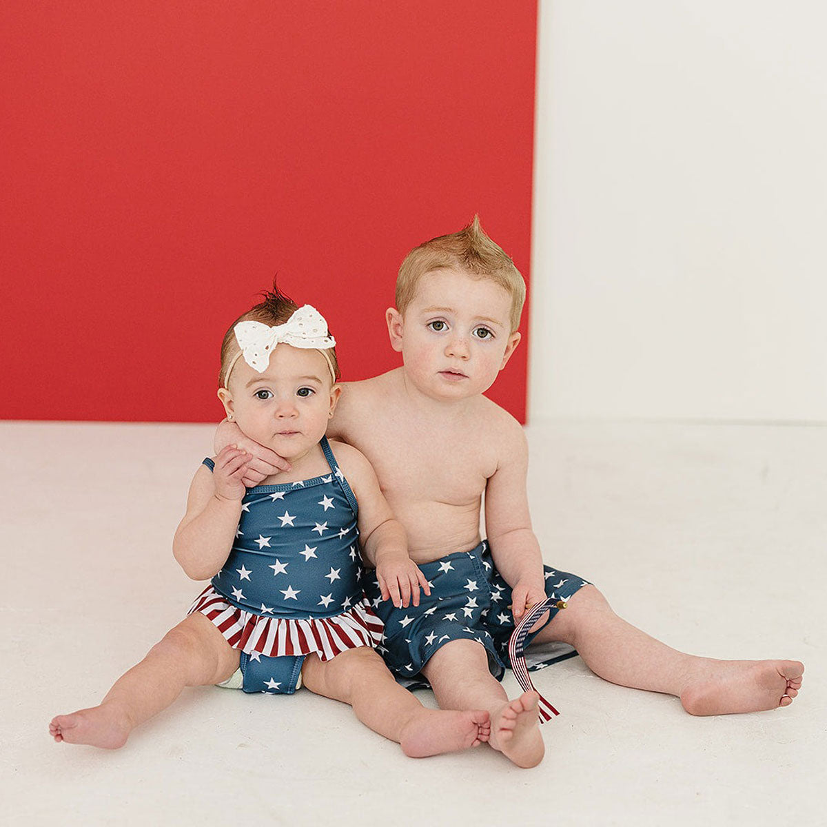 Mebie Baby Stars + Stripes Surf Swim Shorts