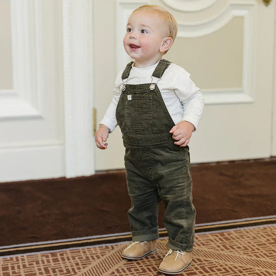 Mebie Baby Green Corduroy Overalls