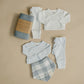 Mebie Baby Blue Stripe Pointelle Layette Set