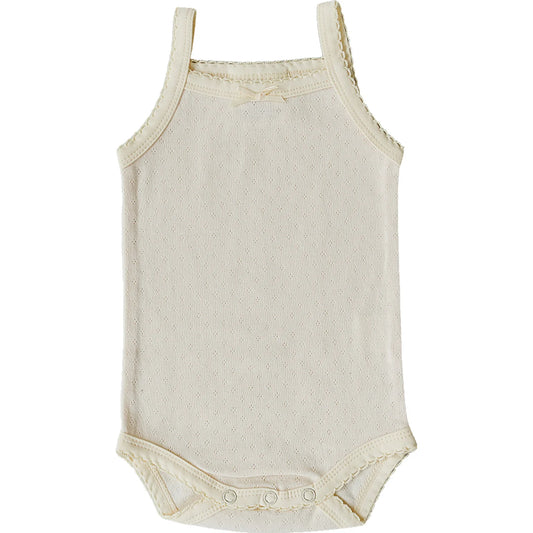 Mebie Baby Yellow Bow Pointelle Tank Bodysuit