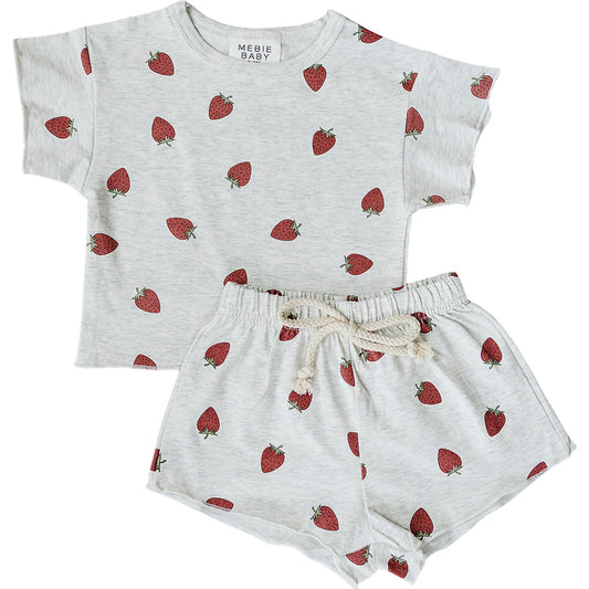 Mebie Baby Short Set - Strawberry