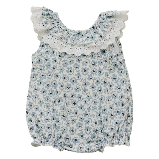 Mebie Baby Blue Blossom Bubble Romper