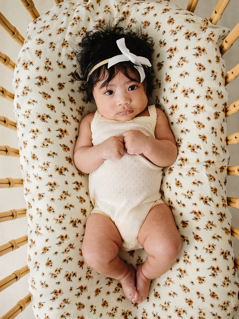 Mebie Baby Yellow Pointelle Tank Bodysuit