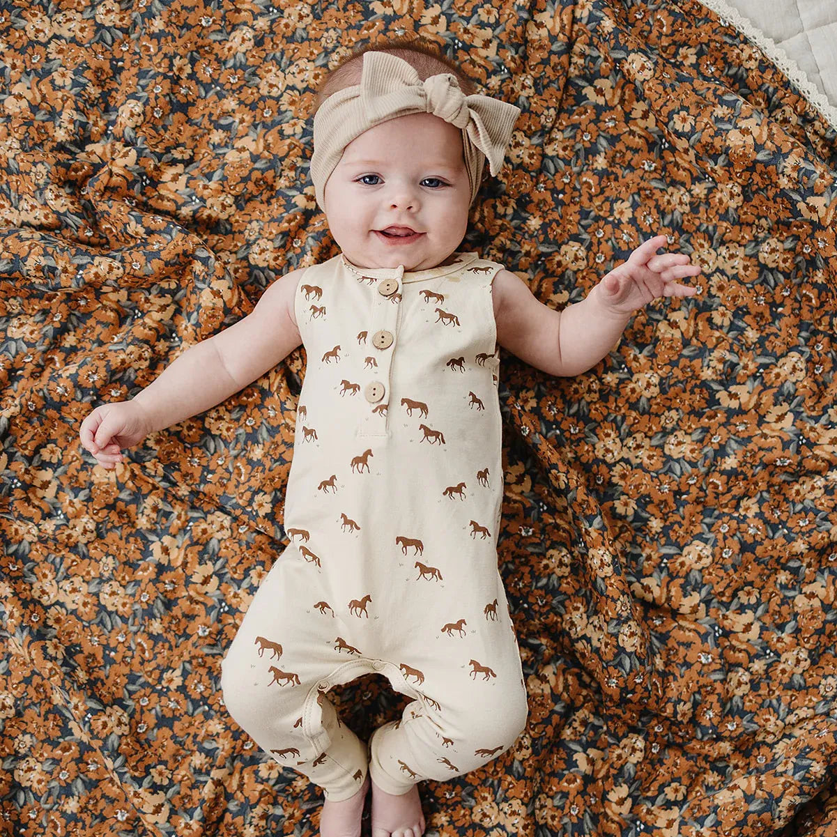 Mebie Baby Tank Romper - Horse