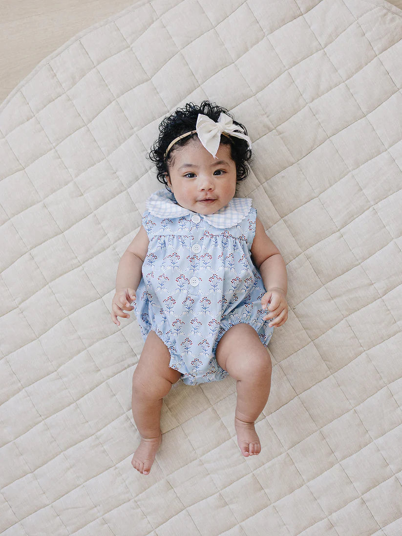 Mebie Baby Blue Meadow Bubble Romper