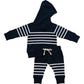 Mebie Baby Navy Stripe Hooded French Terry Set