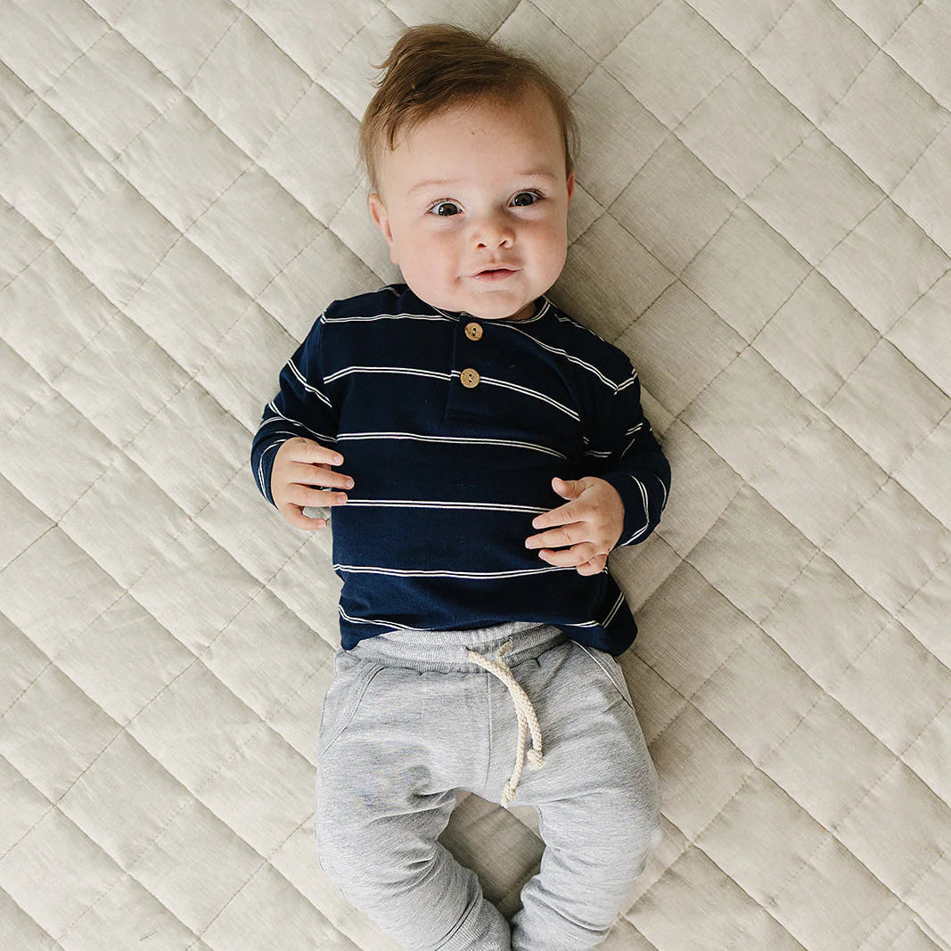 Mebie Baby Long Sleeve Tee - Navy Stripe