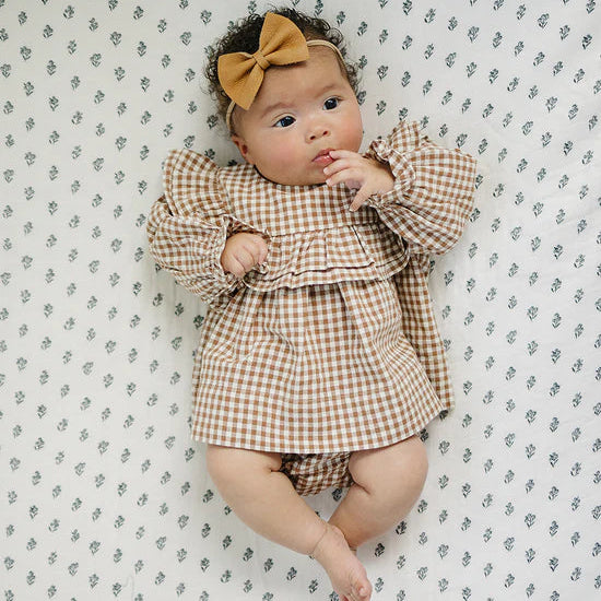Mebie Baby Gingham Ruffle Bloomer Set