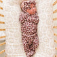 Mebie Baby Antique Floral Ribbed Bamboo Layette Set