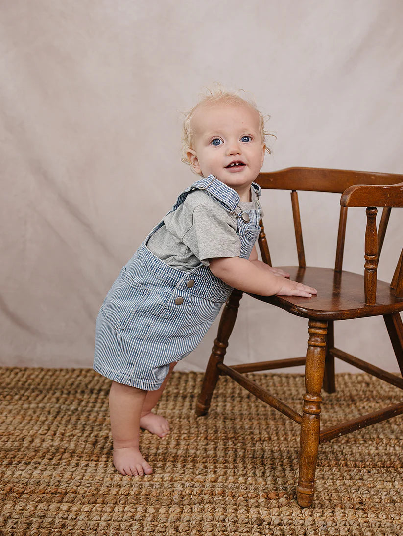 Mebie Baby Stripe Short Overalls