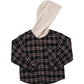 Mebie Baby Dark Plaid Hooded Button Up Shirt