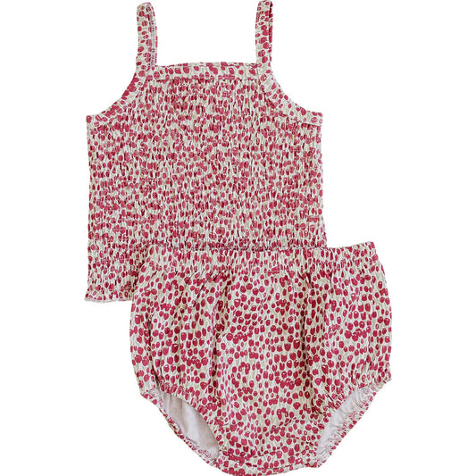 Mebie Baby Ruched Tulip Bloomer Set