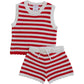 Mebie Baby Red Stripe Knit Short Tank Set