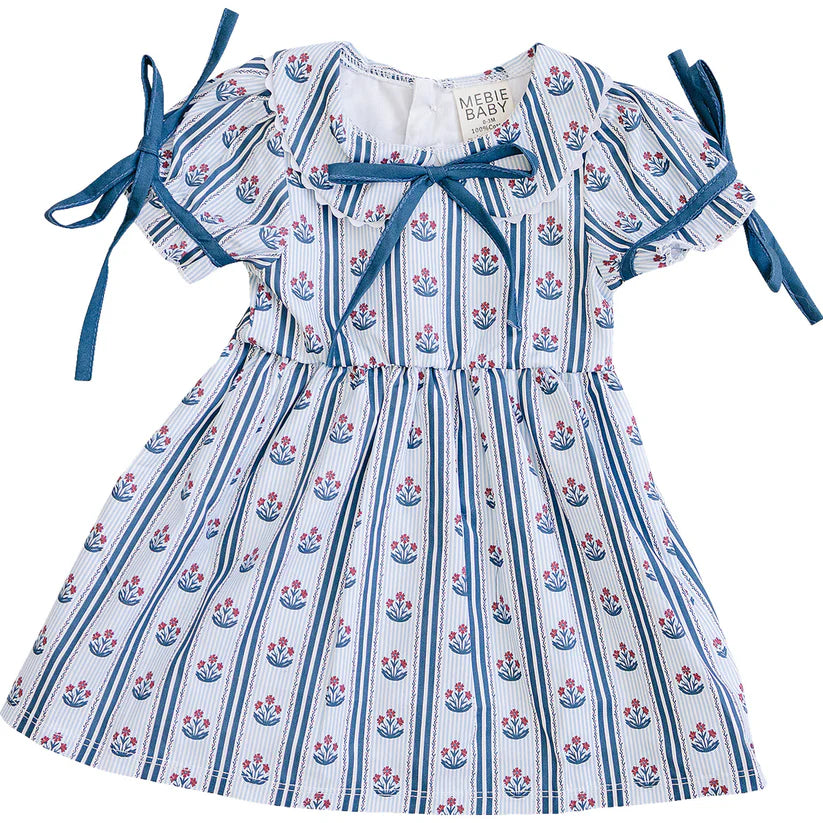 Mebie Baby Block Print Floral Dress